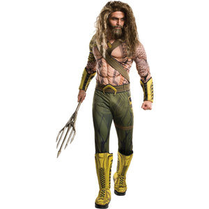 Aquaman Muscle Deluxe Costume With Wig Mens M